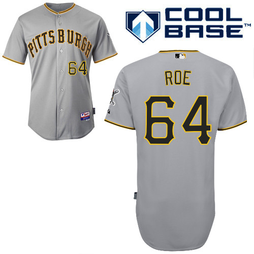 Chaz Roe #64 MLB Jersey-Pittsburgh Pirates Men's Authentic Road Gray Cool Base Baseball Jersey